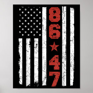 Retro Vintage Usa Flag 86 47 Anti Trump Poster