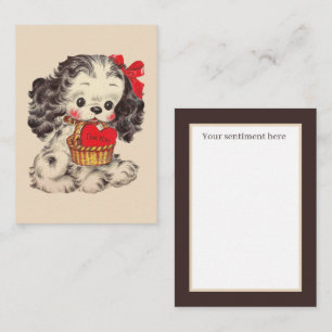 retro vintage Valentine dog add sentiment  Card