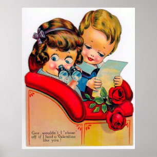 Retro vintage Valentine Holiday poster
