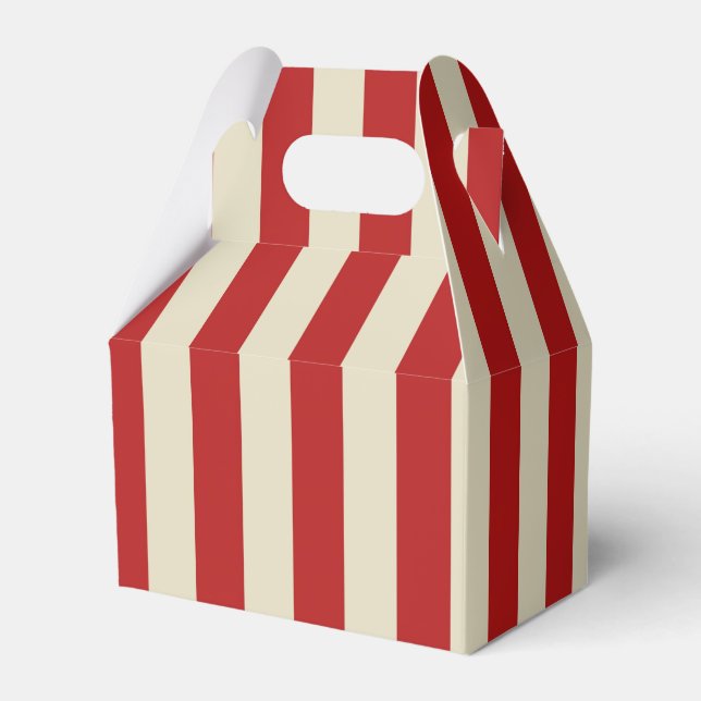 Retro Vintage Vertical PopCorn Classic Stripes Favour Box (Back Side)