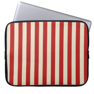 Retro Vintage Vertical Popcorn Stripes in Red Laptop Sleeve
