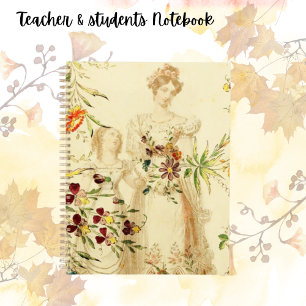 Retro Vintage Victorian Lady Floral Planner