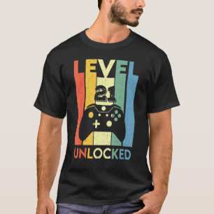 Retro Vintage Video Games Controller Level 21 Unlo T-Shirt