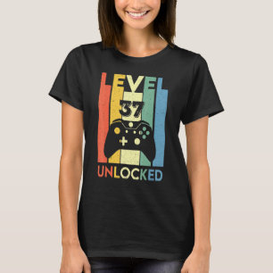 Retro Vintage Video Games Controller Level 37 Unlo T-Shirt