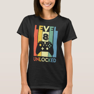Retro Vintage Video Games Controller Level 8 Unloc T-Shirt