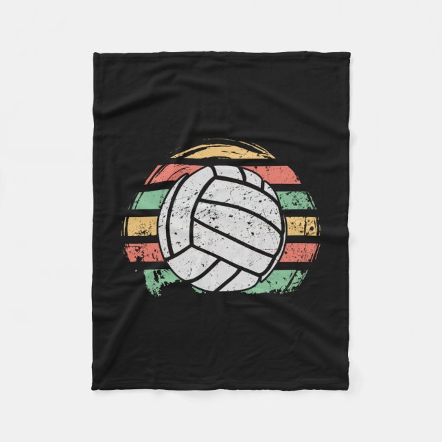 Retro Vintage Volleyball Fleece Blanket (Front)