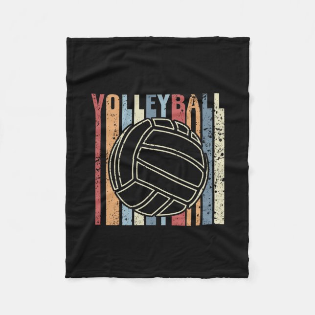 Retro Vintage Volleyball Fleece Blanket (Front)