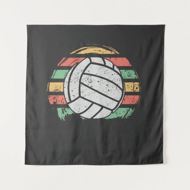 Retro Vintage Volleyball Tapestry (Front)