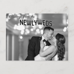 Retro Vintage Wedding Thank You Post Card