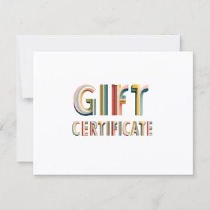Retro Vintage White Gift Certificate