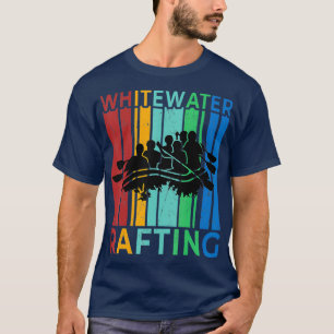 Retro Vintage White Water Rafting Silhouette T-Shirt