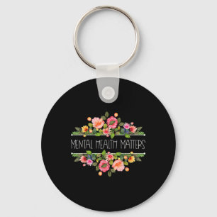 Retro Vintage Wildflower Mental Health S Awareness Key Ring