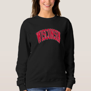 Retro Vintage Wisconsin State Distressed Souvenir Sweatshirt