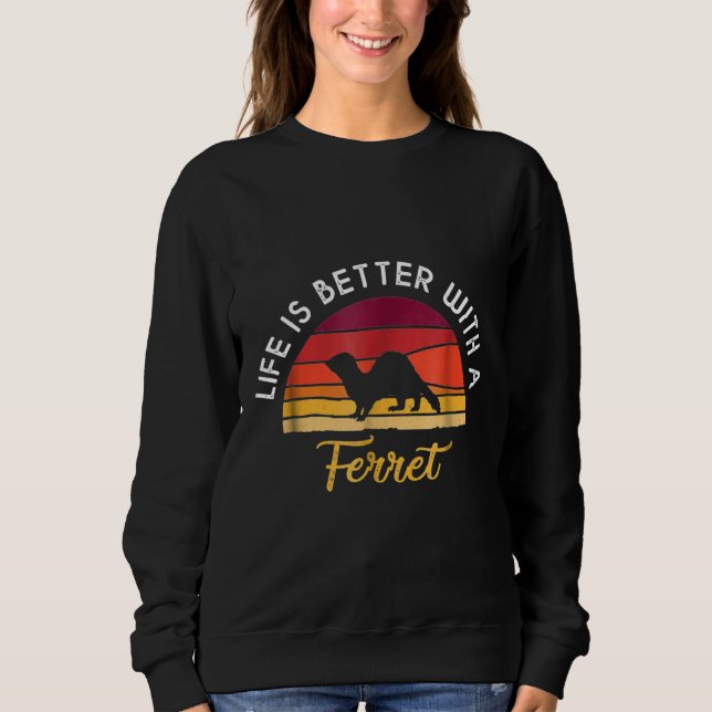Retro Vintage  With A Ferret Sweatshirt (Front)