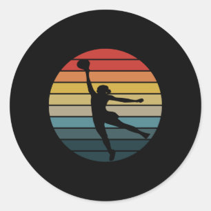Retro Vintage Wnba Basketball Logo Classic Round Sticker