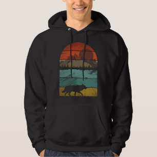 Retro vintage Wolf and cute animal 1 Hoodie