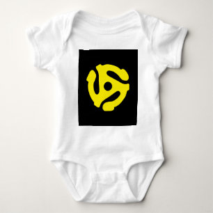 Retro Vintage Yellow 45 spacer DJ Baby Bodysuit