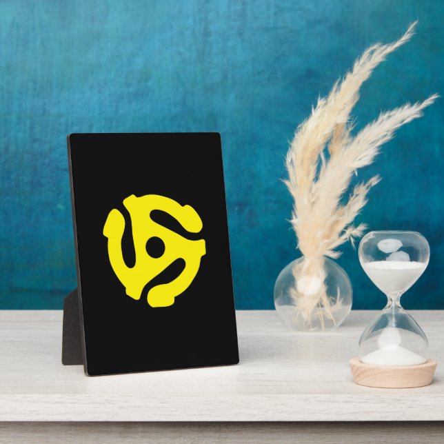 Retro Vintage Yellow 45 spacer DJ Plaque (Side)