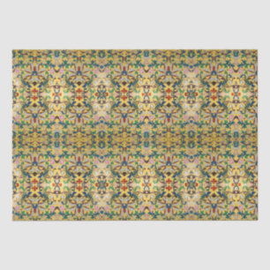 Retro Vintage Yellow Floral Botanical Pattern Tissue Paper