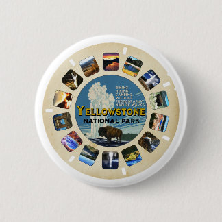 Retro Vintage Yellowstone National Park Souvenir 6 Cm Round Badge
