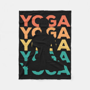 Retro Vintage Yoga Gift For Yogis Fleece Blanket