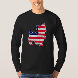 Retro Vintage Yorkshire Terrier American Flag 4th T-Shirt