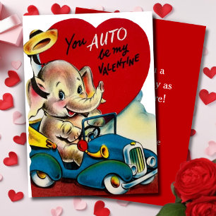 Retro Vintage You Auto Be My Valentine Custom Holiday Card