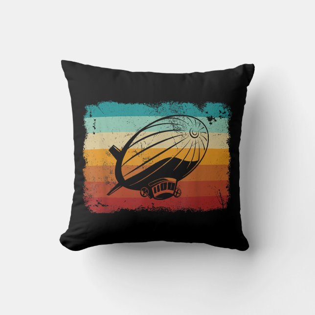 Retro Vintage Zeppelin Dirigible Airship Zepplin L Cushion (Front)