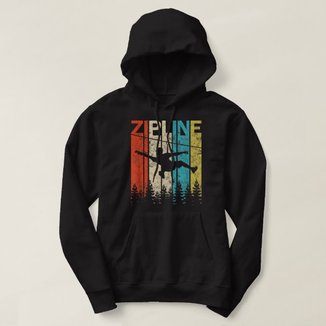 Retro Vintage Zipline Graphic  GS20 Hoodie (Design Front)