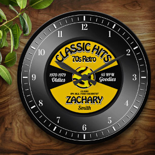 Retro Vinyl 45 Record Personalized Wall Clock
