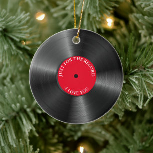 Retro Vinyl Album Vintage Record Christmas Ceramic Tree Decoration
