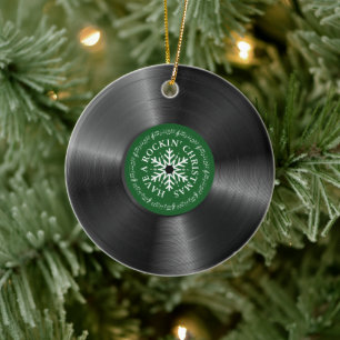Retro Vinyl Album Vintage Record Christmas Ceramic Tree Decoration
