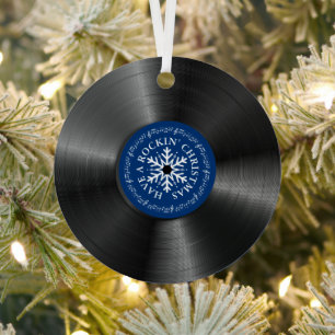 Retro Vinyl Album Vintage Record Christmas  Metal Tree Decoration
