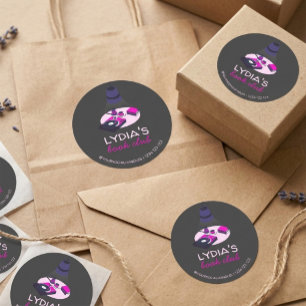 Retro Vinyl & Coffee Book Club Personalized  Classic Round Sticker