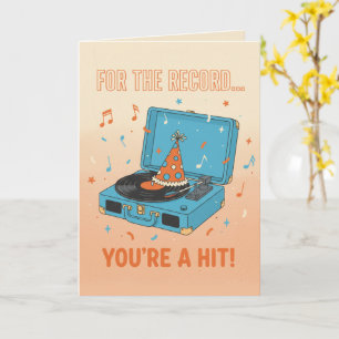 Retro Vinyl "For The Record" Musical Birthday Card