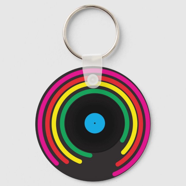 Retro Vinyl Key Ring (Front)