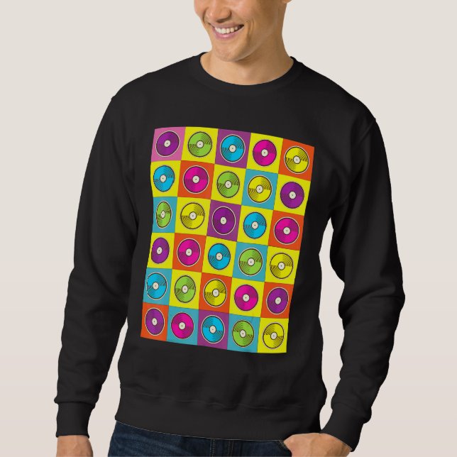Retro Vinyl Plates Sweatshirt (Front)