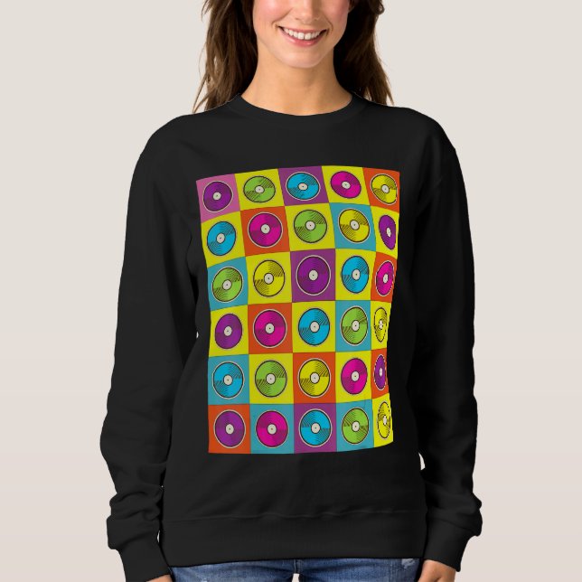 Retro Vinyl Plates Sweatshirt (Front)