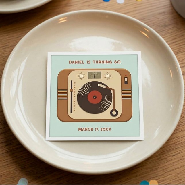 Retro Vinyl Record Birthday Napkins (Creator Uploaded)