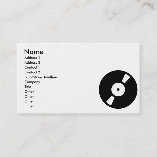 retro vinyl record business card (Front)