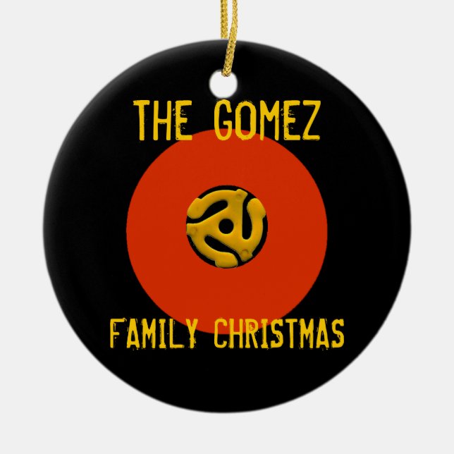 Retro Vinyl Record Christmas Ornament (Front)