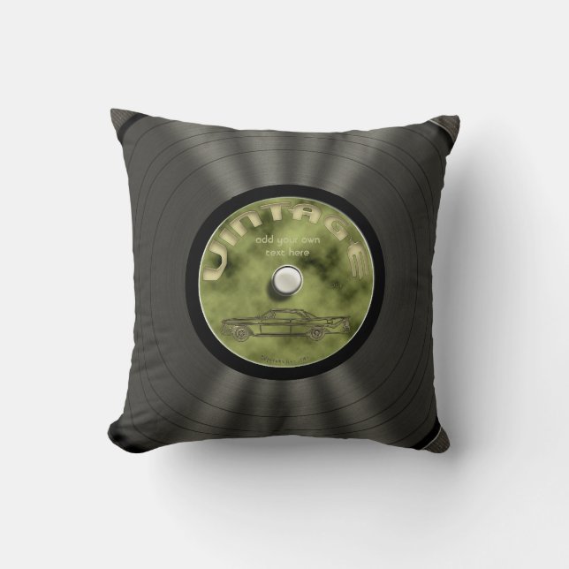 Retro Vinyl Record Cushion (Front)