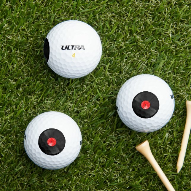 Retro Vinyl Record Groove Golf Balls (Insitu Grass)