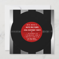 Retro Vinyl Record l Modern Birthday Party Invites