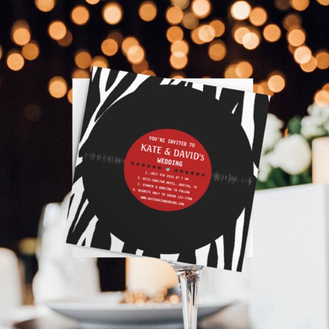 Retro Vinyl Record l Modern Wedding Invitation (Creator Uploaded)