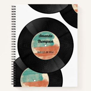 Retro Vinyl Record Music Album Notebook