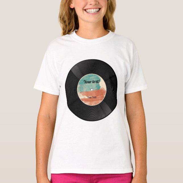 Retro Vinyl Record Music Album T-Shirt (Front)