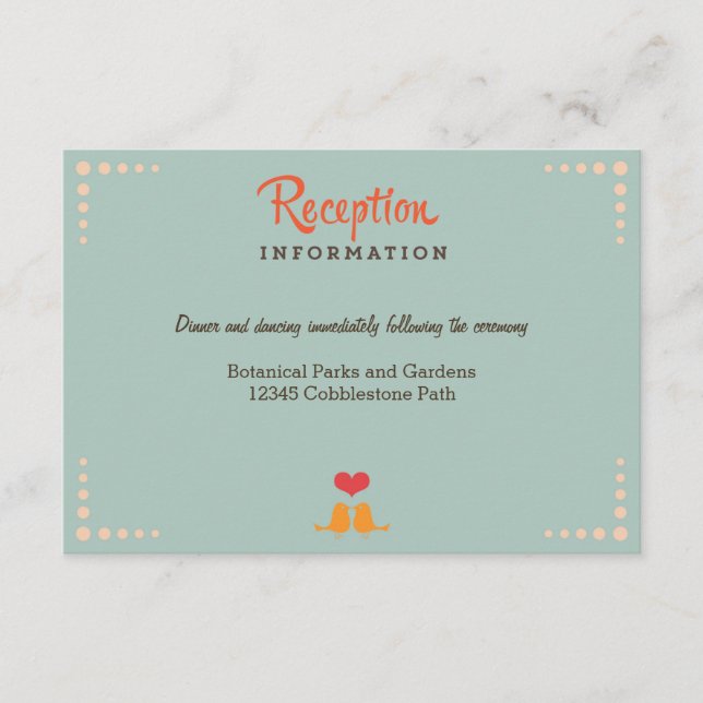 Retro Vinyl Record Orange Sky Blue Wedding Insert (Front)