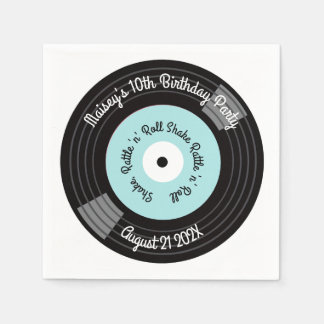 Retro Vinyl Record Party Napkin