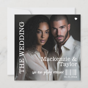 Retro Vinyl Record Photo Cover Wedding Invitation